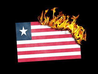 Image showing Flag burning - Liberia