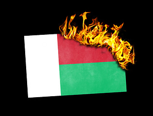 Image showing Flag burning - Madagascar