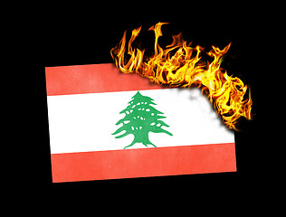 Image showing Flag burning - Lebanon