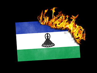 Image showing Flag burning - Lesotho
