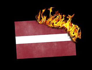 Image showing Flag burning - Latvia