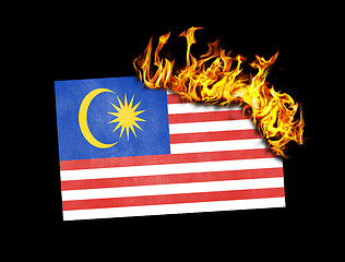 Image showing Flag burning - Malaysia