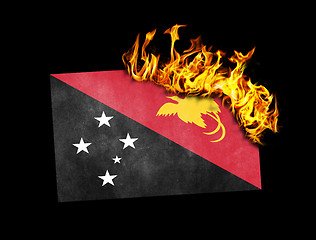 Image showing Flag burning - Papua New Guinea