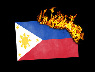 Image showing Flag burning - Philippines