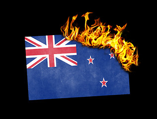 Image showing Flag burning - New Zealand