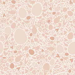 Image showing Easter Seamless Pattern in Beige Colors