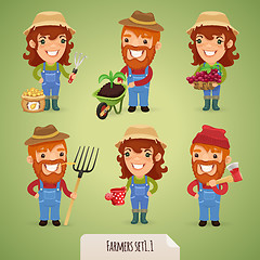 Image showing Farmers Cartoon Characters Set1.1