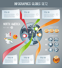 Image showing Infographics Globes Set2