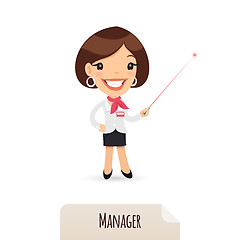 Image showing Female Manager With Laser Pointer