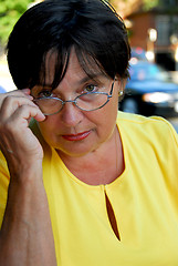 Image showing Mature woman glasses