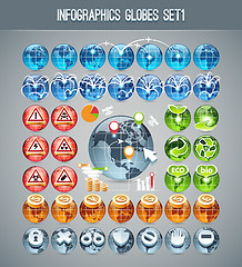 Image showing Infographics Globes Set1