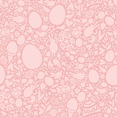 Image showing Easter Seamless Pattern in Pink Colors