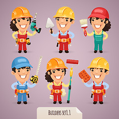 Image showing Builders Cartoon Characters Set1.1