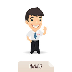 Image showing Waving Manager