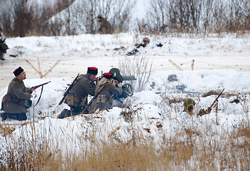 Image showing Cossacks fires machine gun