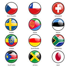 Image showing Set circle icon  Flags of world sovereign states. Vector illustr