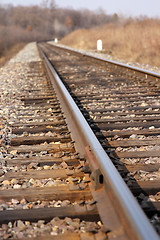 Image showing Railway leaving afar to horizon. 