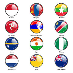 Image showing Set circle icon  Flags of world sovereign states. Vector illustr