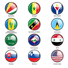 Image showing Set circle icon  Flags of world sovereign states. Vector illustr