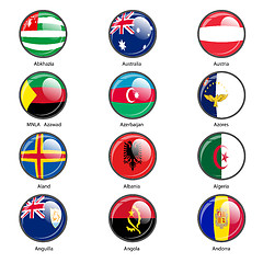 Image showing Set circle icon  Flags of world sovereign states. Vector illustr