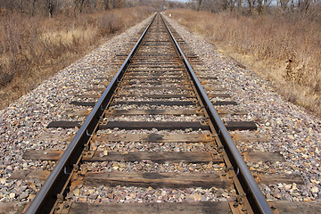 Image showing Railway leaving afar to horizon. 