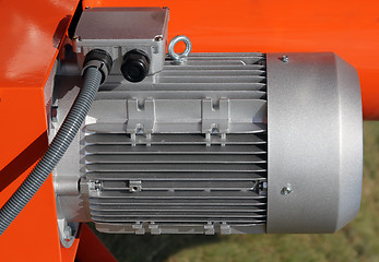 Image showing Red powerful electric motors for modern industrial equipment