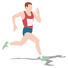 Image showing Athlete on running race, silhouettes. Vector illustration.