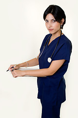 Image showing Brunette nurse