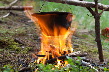 Image showing Tourist kettle on fire