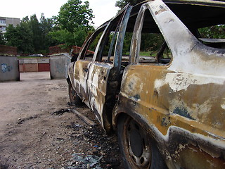 Image showing Burned car