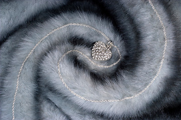 Image showing Chain with heart on fur