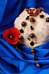 Image showing Necklace, flower and stone