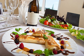 Image showing table set for a dinner