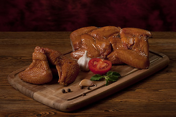 Image showing Composition with smoked chicken wings