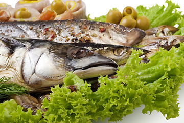 Image showing A fish set with vegetables