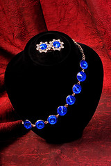 Image showing Bracelet with blue gem