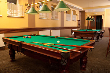 Image showing billiard tables