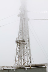 Image showing Frozen radio transmitting tower