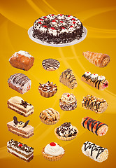 Image showing Collage of cakes