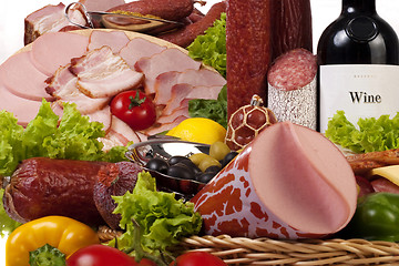Image showing A composition of meat and vegetables