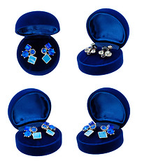 Image showing Earring in blue present box 