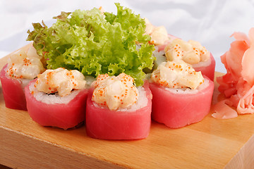 Image showing Sushi maguro hotate mayonnaise