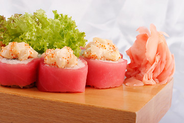 Image showing Sushi maguro hotate mayonnaise