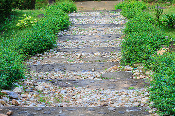 Image showing Stone walkway in the park