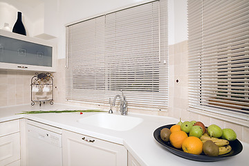 Image showing Fruits in the white kitchen