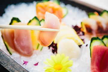 Image showing various kind of fresh raw sashimi