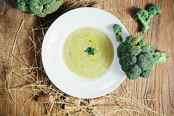Image showing Broccoli cream soup and ingredients