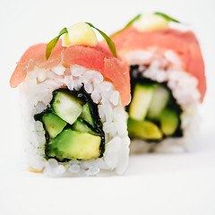 Image showing traditional fresh japanese sushi rolls