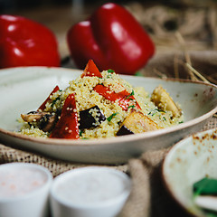 Image showing Quinoa Salad with tomatoes, corn and beans