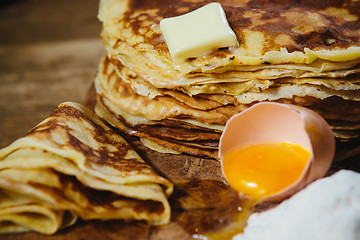 Image showing Russian traditional pancakes - blini